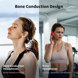 Bone Conduction Headphones, Bluetooth 5.4 with Mic Open Ear IPX8 Waterproof Headsets, Swimming Headphones 10H Playtime Wireless Earbuds for Sports, Running, Cycling