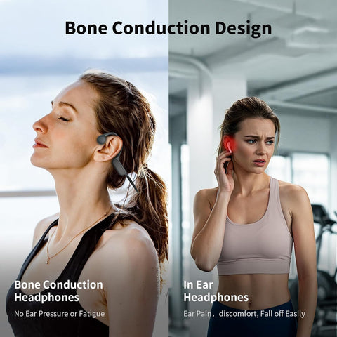 Bone Conduction Headphones, Bluetooth 5.4 with Mic Open Ear IPX8 Waterproof Headsets, Swimming Headphones 10H Playtime Wireless Earbuds for Sports, Running, Cycling