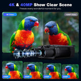 Night Vision Goggles, 4K Night Vision Binoculars, 5000mAH Rechargeable Infrared Binoculars with 3' Large Screen, 8X Digital Zoom External Flashlight for Camping