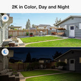 Dual Lens Solar Security Cameras Wireless Outdoor, 2K Full HD Video, 360° View Pan/Tilt Home Security Camera with Color Night Vision, Easy to Install, PIR Alarm, 2.4GHz WiFi