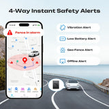 Tracker for Vehicles, Up to 6-Month Battery 4G LTE Car Tracker with Strong Magnetic 90-Day Location History, Global Coverage Real-Time Tracker Device for Vehicles Subscription Needed