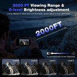 Night Vision Goggles, 4K Night Vision Binoculars, 5000mAH Rechargeable Infrared Binoculars with 3' Large Screen, 8X Digital Zoom External Flashlight for Camping