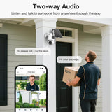 Dual Lens Solar Security Cameras Wireless Outdoor, 2K Full HD Video, 360° View Pan/Tilt Home Security Camera with Color Night Vision, Easy to Install, PIR Alarm, 2.4GHz WiFi